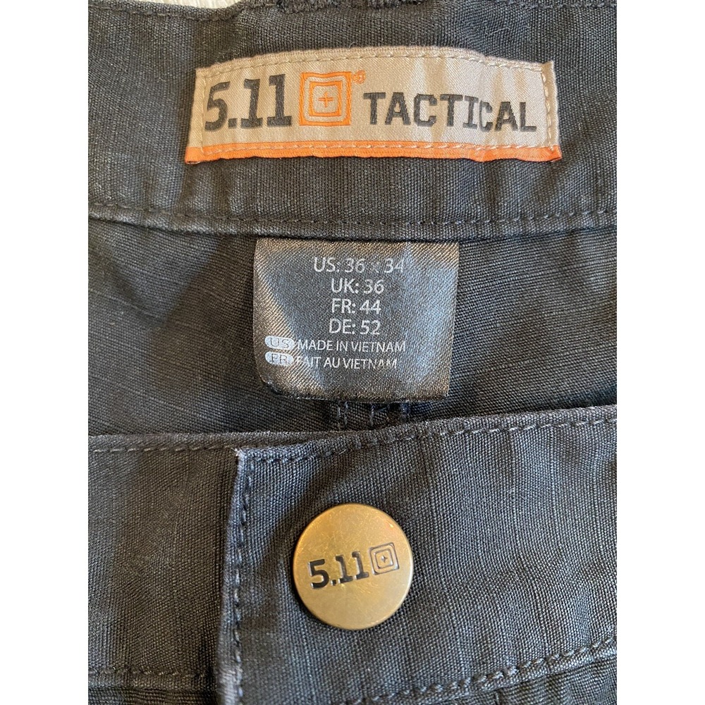 Men's 5.11 Tactical Series Cargo Pants 100% Cotton Black Size 36x34